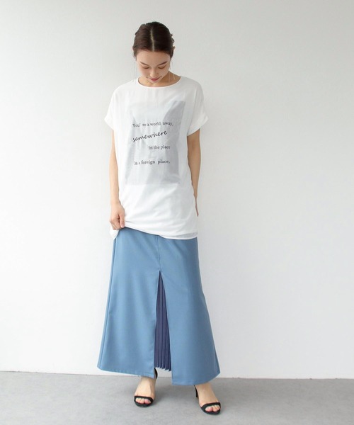 Three Four Time(スリーフォータイム)の「タウン柄3DTシャツ(Tシャツ/カットソー・レディース・オフホワイト/ネイビー/キャメル・FREE)」の8枚目の写真