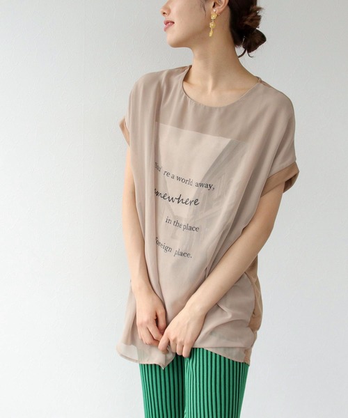 Three Four Time(スリーフォータイム)の「タウン柄3DTシャツ(Tシャツ/カットソー・レディース・オフホワイト/ネイビー/キャメル・FREE)」の9枚目の写真