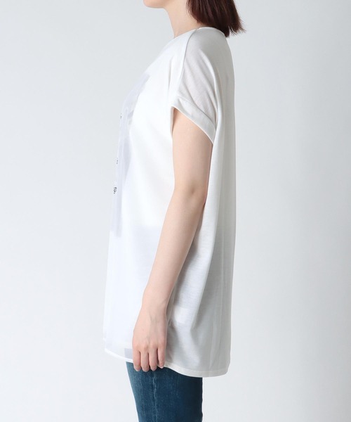 Three Four Time(スリーフォータイム)の「タウン柄3DTシャツ(Tシャツ/カットソー・レディース・オフホワイト/ネイビー/キャメル・FREE)」の15枚目の写真