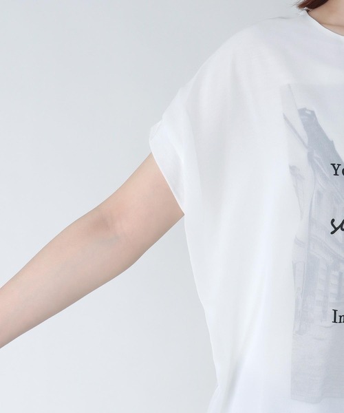 Three Four Time(スリーフォータイム)の「タウン柄3DTシャツ(Tシャツ/カットソー・レディース・オフホワイト/ネイビー/キャメル・FREE)」の18枚目の写真