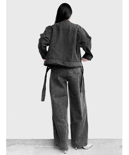 LVEU.（ラブユ.）の「Denim riders jacket / デニムライダースジャケット(Ai select)（ライダースジャケット・レディース・ブラック・FREE）」の3枚目の写真