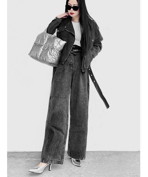 LVEU.（ラブユ.）の「Denim riders jacket / デニムライダースジャケット(Ai select)（ライダースジャケット・レディース・ブラック・FREE）」の7枚目の写真