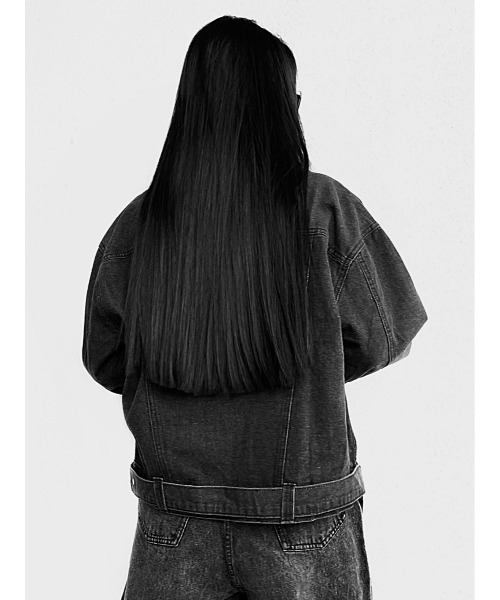 LVEU.（ラブユ.）の「Denim riders jacket / デニムライダースジャケット(Ai select)（ライダースジャケット・レディース・ブラック・FREE）」の9枚目の写真