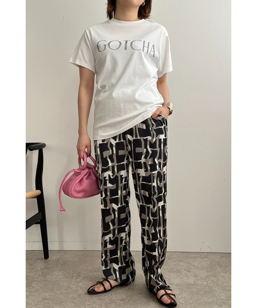 palm RICHE(ポームリシュ)の「ペイントプリントリラックスパンツ(その他パンツ・レディース・ブラック/オフホワイト・M)」の8枚目の写真