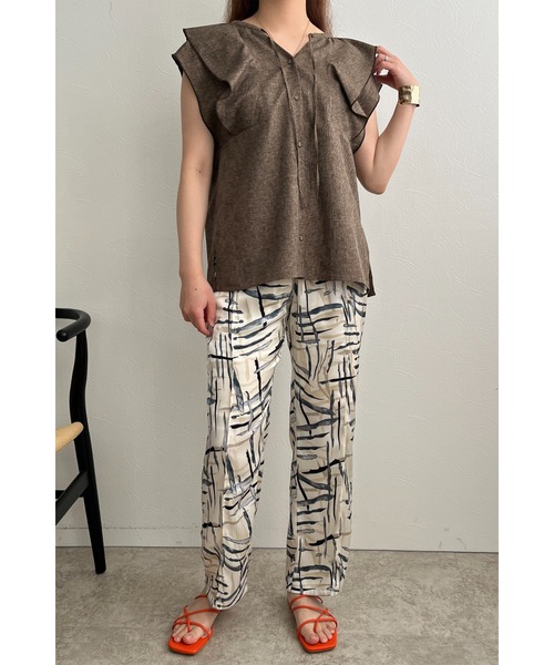 palm RICHE(ポームリシュ)の「ペイントプリントリラックスパンツ(その他パンツ・レディース・ブラック/オフホワイト・M)」の16枚目の写真