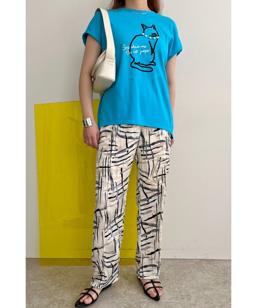 palm RICHE(ポームリシュ)の「ペイントプリントリラックスパンツ(その他パンツ・レディース・ブラック/オフホワイト・M)」の7枚目の写真