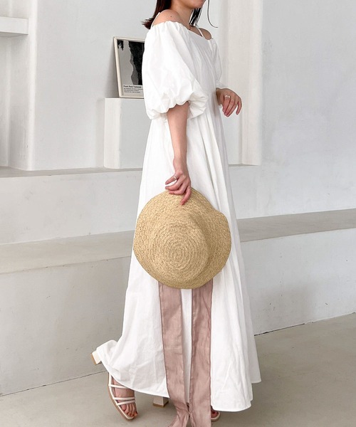 elu. Helen 2way dress オフショルワンピース Helen 2way dress -dot- | elu