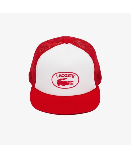 LACOSTE(ラコステ)の「ジャパンフィットメッシュキャップ(キャップ・レディース・ブラック/レッド・FREE)」の4枚目の写真