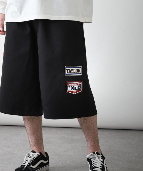 ZIP FIVE（ジップファイブ）の「【ZIP FIVE】 ツイル ＆ デニム ワッペン付 ワイド イージー ハーフパンツ（チノパンツ・メンズ・ブルー/カーキ/アイボリー/ブラック/ベージュ/ネイビー/ストライプ/グリーン系・MEDIUM/LARGE/X-LARGE）」の16枚目の写真