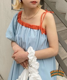 HELLO.SANFRANCISCO | 【HELLO.SANFRANCISCO/ハローサンフランシスコ】2WAYワンショルダー配色ステッチワンピ(ワンピース)