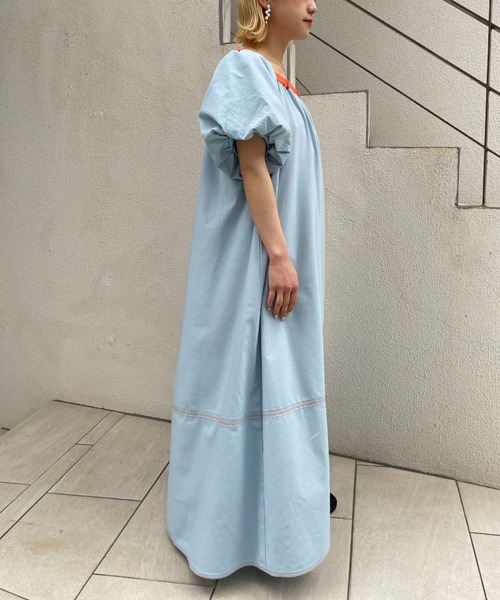 HELLO.SANFRANCISCO（ハローサンフランシスコ）の「【HELLO.SANFRANCISCO/ハローサンフランシスコ】2WAYワンショルダー配色ステッチワンピ（ワンピース・レディース・ブルー/イエロー・FREE）」の16枚目の写真