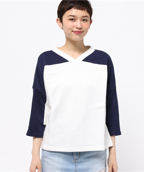 OUTLET(アウトレット)の「【goocy】配色裏毛TOP(Tシャツ/カットソー・レディース・グレー/ホワイト・FREE)」の3枚目の写真