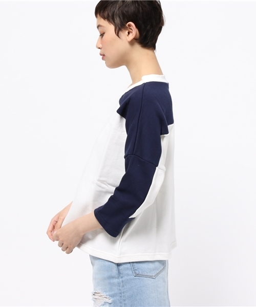 OUTLET(アウトレット)の「【goocy】配色裏毛TOP(Tシャツ/カットソー・レディース・グレー/ホワイト・FREE)」の4枚目の写真