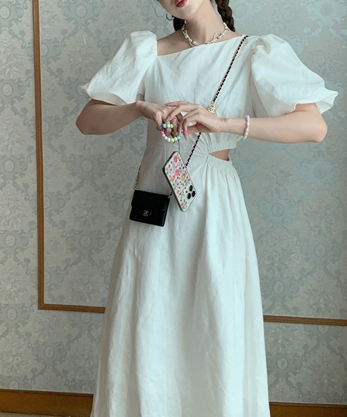 スタイリング　ボリュームスリーブワンピース Stylevoice for xxx（スタイルヴォイスフォー）の「オフショル