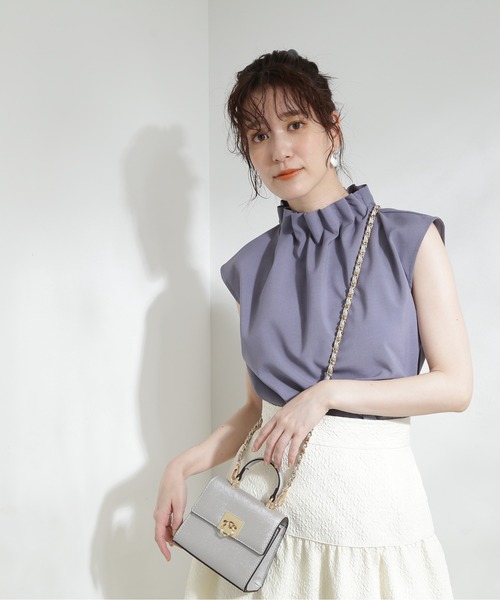 N.（N. Natural Beauty Basic）（エヌエヌナチュラルビューティーベーシック）の「◆ドライタッチペーパーバックノースリーブブラウス（シャツ/ブラウス・レディース・レッド/グレイッシュベージュ/ブルー/イエロー・MEDIUM）」の12枚目の写真