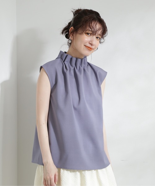 N.（N. Natural Beauty Basic）（エヌエヌナチュラルビューティーベーシック）の「◆ドライタッチペーパーバックノースリーブブラウス（シャツ/ブラウス・レディース・レッド/グレイッシュベージュ/ブルー/イエロー・MEDIUM）」の19枚目の写真