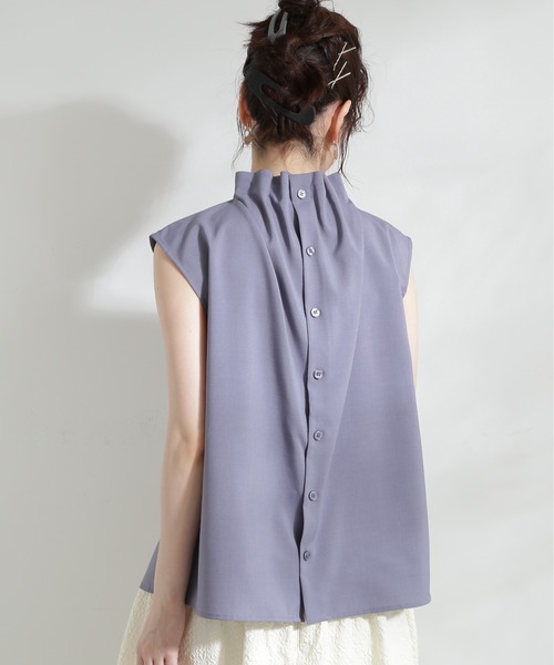 N.（N. Natural Beauty Basic）（エヌエヌナチュラルビューティーベーシック）の「◆ドライタッチペーパーバックノースリーブブラウス（シャツ/ブラウス・レディース・レッド/グレイッシュベージュ/ブルー/イエロー・MEDIUM）」の21枚目の写真