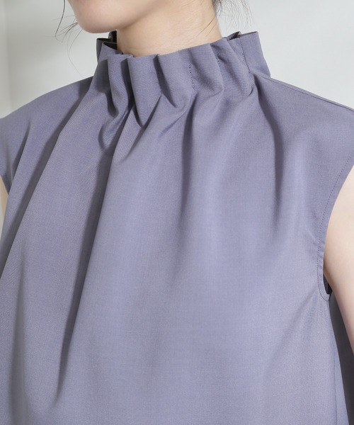 N.（N. Natural Beauty Basic）（エヌエヌナチュラルビューティーベーシック）の「◆ドライタッチペーパーバックノースリーブブラウス（シャツ/ブラウス・レディース・レッド/グレイッシュベージュ/ブルー/イエロー・MEDIUM）」の22枚目の写真