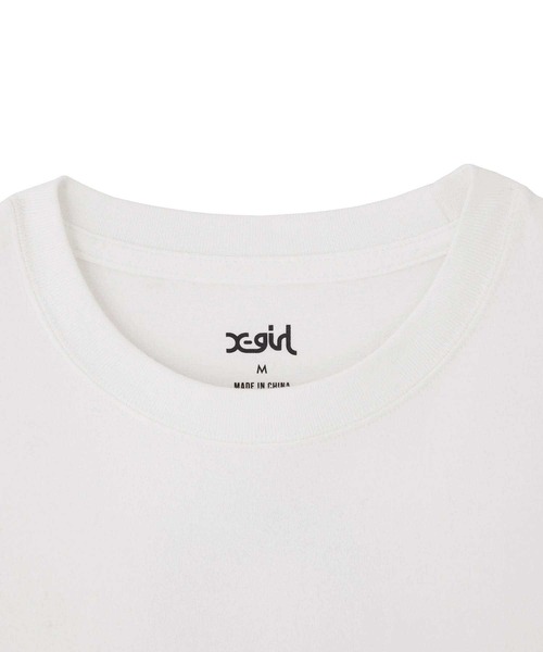 X-girl（エックスガール）の「FACE S/S TEE（Tシャツ/カットソー・レディース・ホワイト/ブラック/オリーブ・L/M/XL/S）」の8枚目の写真