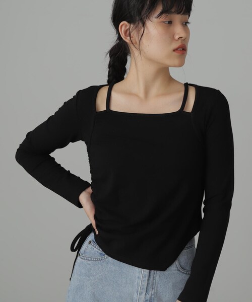 FREE'S MART（フリーズマート）の「◆レイヤード風アシメヘムカットソー（Tシャツ/カットソー・レディース・ホワイト/ブラック/ブルー・FREE）」の13枚目の写真