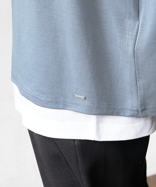 MinoriTY(マイノリティ)の「【MinoriTY】ふんわり素材飾りタックアンサンブル 切り込み半袖Tシャツ+タンクトップ ノースリーブ メンズ 夏服【2点セット】(アンサンブル・メンズ・ブラック/カーキ/ブルー・S/M/L)」の10枚目の写真