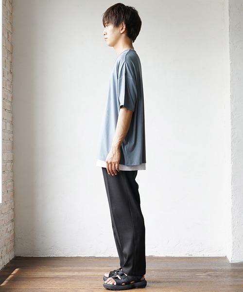 MinoriTY(マイノリティ)の「【MinoriTY】ふんわり素材飾りタックアンサンブル 切り込み半袖Tシャツ+タンクトップ ノースリーブ メンズ 夏服【2点セット】(アンサンブル・メンズ・ブラック/カーキ/ブルー・S/M/L)」の22枚目の写真