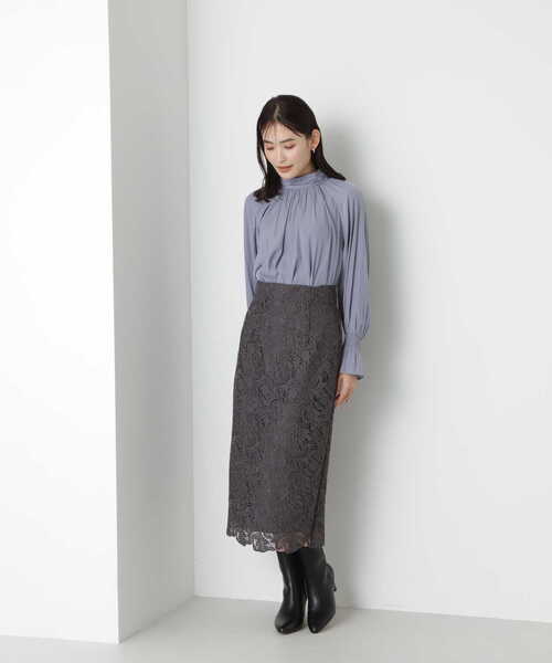 NATURAL BEAUTY BASIC（ナチュラルビューティーベーシック）の「◇ギャザーネックキャンディースリーブブラウス（シャツ/ブラウス・レディース・ワイン/ブルー/オフホワイト・SMALL/MEDIUM）」の15枚目の写真