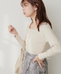 natural couture | スクエアネックランダムテレコTOPS(Tシャツ/カットソー)