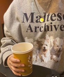 WHITE DOG プリント スウェット