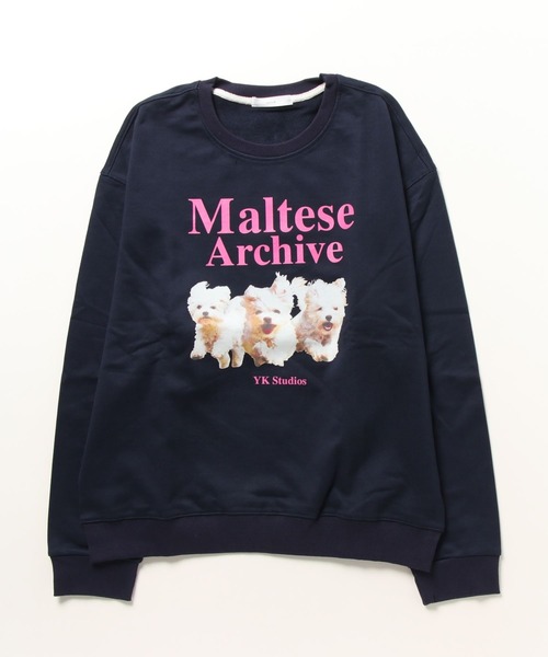 Chick（チック）の「WHITE DOG プリント スウェット（スウェット・レディース・ネイビー/グレー・FREE）」の8枚目の写真