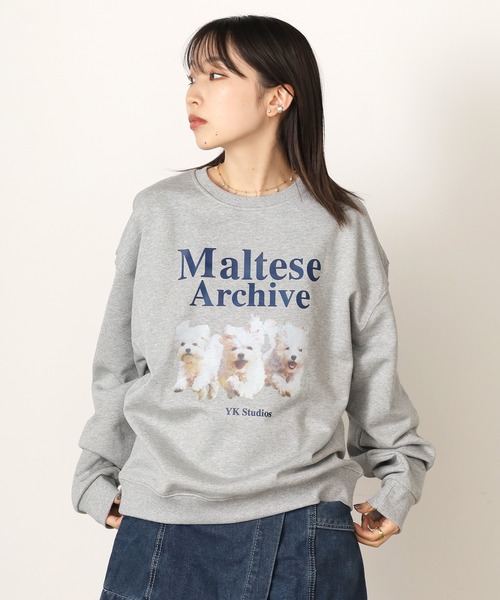 Chick（チック）の「WHITE DOG プリント スウェット（スウェット・レディース・ネイビー/グレー・FREE）」の21枚目の写真