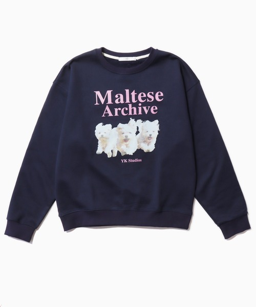 Chick（チック）の「WHITE DOG プリント スウェット（スウェット・レディース・ネイビー/グレー・FREE）」の16枚目の写真