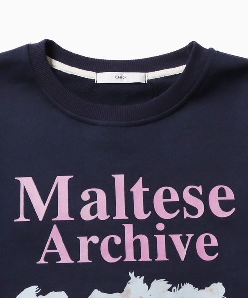 Chick（チック）の「WHITE DOG プリント スウェット（スウェット・レディース・ネイビー/グレー・FREE）」の12枚目の写真