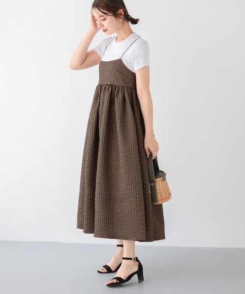 Fit more(フィットモア)の「ジャガードフレアワンピース(ワンピース・レディース・ブラウン/ネイビー/アイボリー・SHORT/LONG)」の18枚目の写真