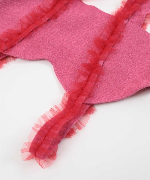 miette（ミエット）の「チュールフリルニットビスチェ（キャミソール・レディース・ブラック/ブルー/ピンク・FREE）」の13枚目の写真