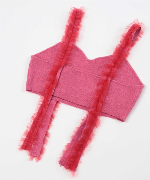 miette（ミエット）の「チュールフリルニットビスチェ（キャミソール・レディース・ブラック/ブルー/ピンク・FREE）」の14枚目の写真