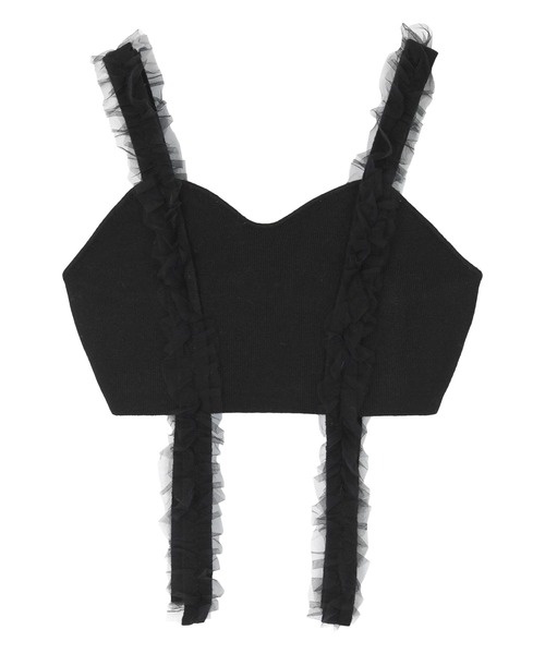 miette（ミエット）の「チュールフリルニットビスチェ（キャミソール・レディース・ブラック/ブルー/ピンク・FREE）」の17枚目の写真