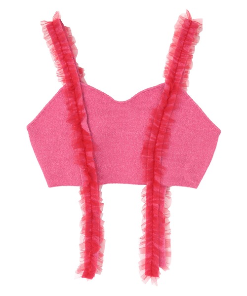 miette（ミエット）の「チュールフリルニットビスチェ（キャミソール・レディース・ブラック/ブルー/ピンク・FREE）」の19枚目の写真