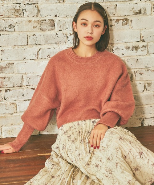 mysty woman（ミスティウーマン）の「【WEB限定】マッシュルームリブニット2　977527（ニット/セーター・レディース・ピンク/ベージュ/カーキ/ライトブルー/ネイビー・FREE）」の5枚目の写真