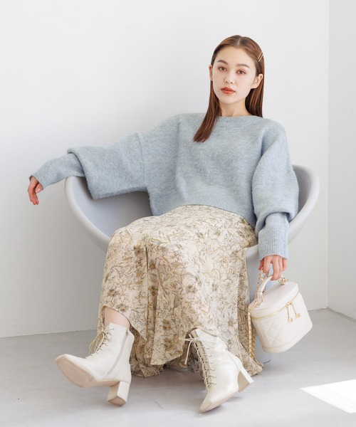 mysty woman（ミスティウーマン）の「【WEB限定】マッシュルームリブニット2　977527（ニット/セーター・レディース・ピンク/ベージュ/カーキ/ライトブルー/ネイビー・FREE）」の11枚目の写真