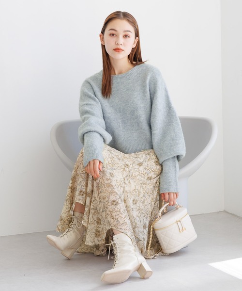 mysty woman（ミスティウーマン）の「【WEB限定】マッシュルームリブニット2　977527（ニット/セーター・レディース・ピンク/ベージュ/カーキ/ライトブルー/ネイビー・FREE）」の12枚目の写真