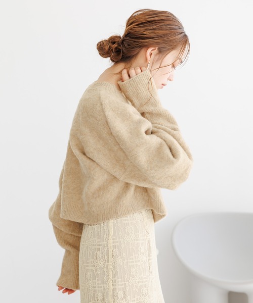 mysty woman（ミスティウーマン）の「【WEB限定】マッシュルームリブニット2　977527（ニット/セーター・レディース・ピンク/ベージュ/カーキ/ライトブルー/ネイビー・FREE）」の16枚目の写真