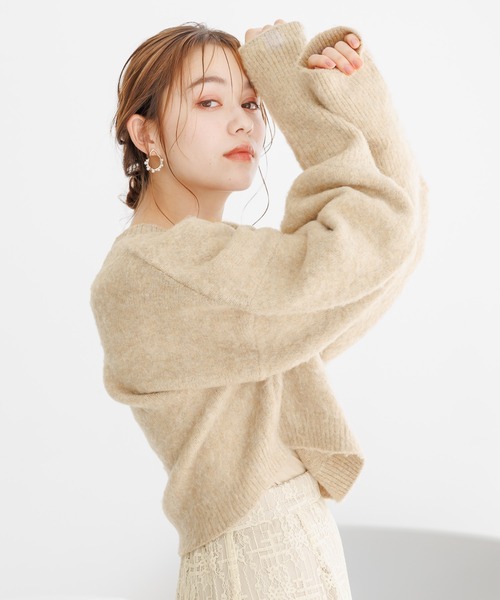 mysty woman（ミスティウーマン）の「【WEB限定】マッシュルームリブニット2　977527（ニット/セーター・レディース・ピンク/ベージュ/カーキ/ライトブルー/ネイビー・FREE）」の17枚目の写真