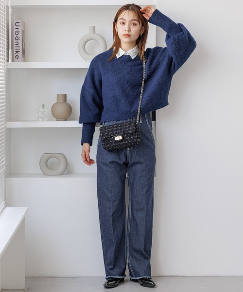 mysty woman（ミスティウーマン）の「【WEB限定】マッシュルームリブニット2　977527（ニット/セーター・レディース・ピンク/ベージュ/カーキ/ライトブルー/ネイビー・FREE）」の18枚目の写真