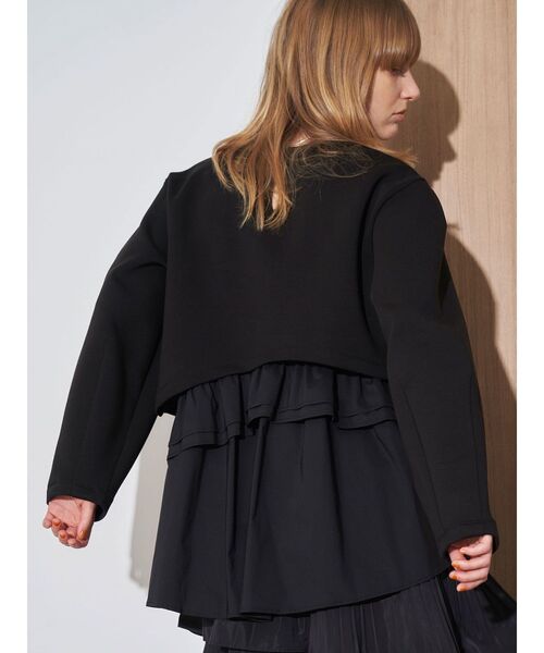 ELENDEEK（エレンディーク）の「ティアードヘムレイヤードカットソー（Tシャツ/カットソー・レディース・その他1/ブラック/グレー・FREE）」の7枚目の写真