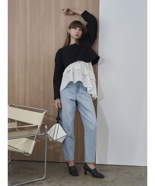 ELENDEEK（エレンディーク）の「ティアードヘムレイヤードカットソー（Tシャツ/カットソー・レディース・その他1/ブラック/グレー・FREE）」の10枚目の写真