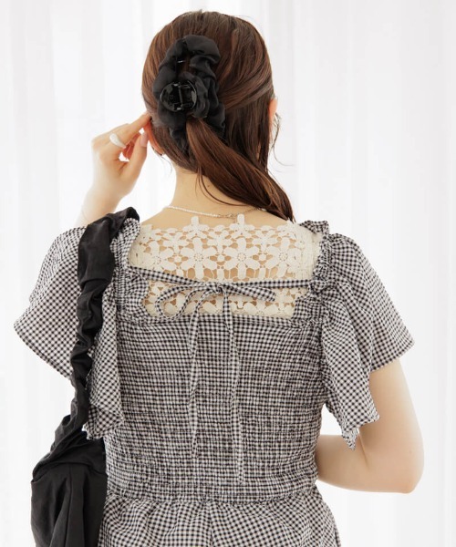 flower(フラワー)の「シュシュクリップ(バレッタ/ヘアクリップ・レディース・ブラック/ベージュ/アイボリー・FREE)」の12枚目の写真