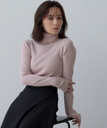 カシミヤブレンドフィットリブニットプルオーバー