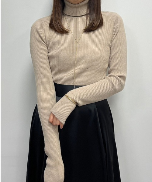 セール】カシミヤブレンドフィットリブニットプルオーバー（ニット