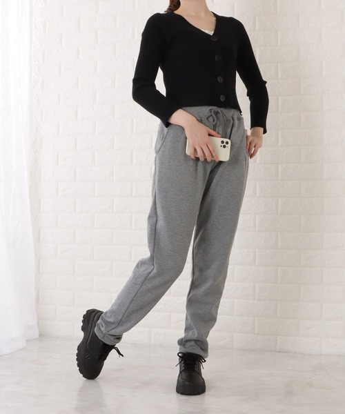 Lace Ladies(レースレディース)の「裏ボアスウェットテーパードパンツ(スウェットパンツ・レディース・グレー/ブラック・M/S/XL)」の16枚目の写真